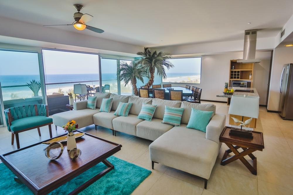 Living room with view - Peninsula Mazatlan 4G, Sinaloa