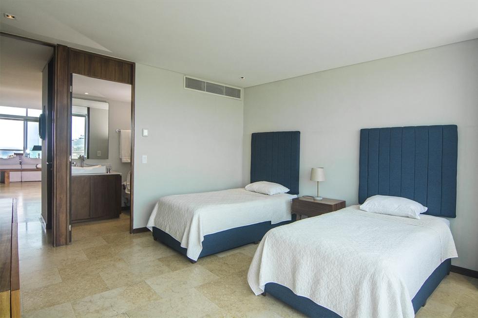 Bedroom five with 2 twin beds - Peninsula Penthouse 12 - Nuevo Vallarta-17