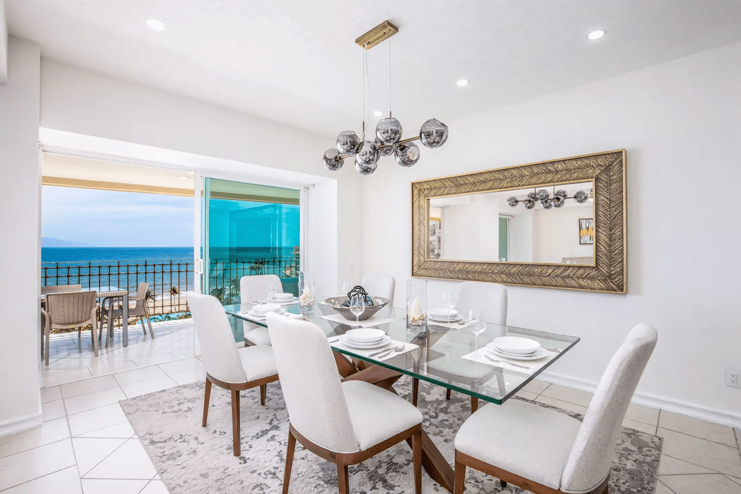 Living/dining area with ocean views - D-902 - Puerto Vallarta