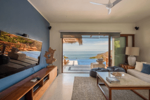 TV room with ocean views - Casa Tramontana, Nuevo Vallarta