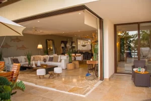 View from terrace to living/dining/kitchen - Veneros Pacifico, Riviera Nayarit, Mexico