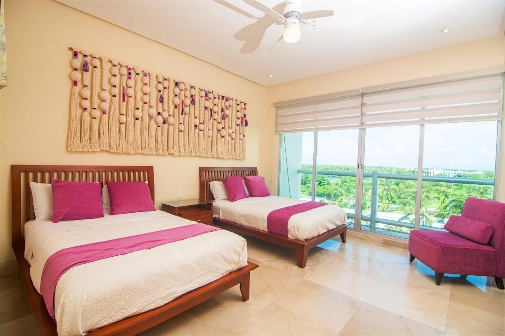 Bedroom two with 2 doubles - Edzna 602, Nuevo Vallarta, Mexico
