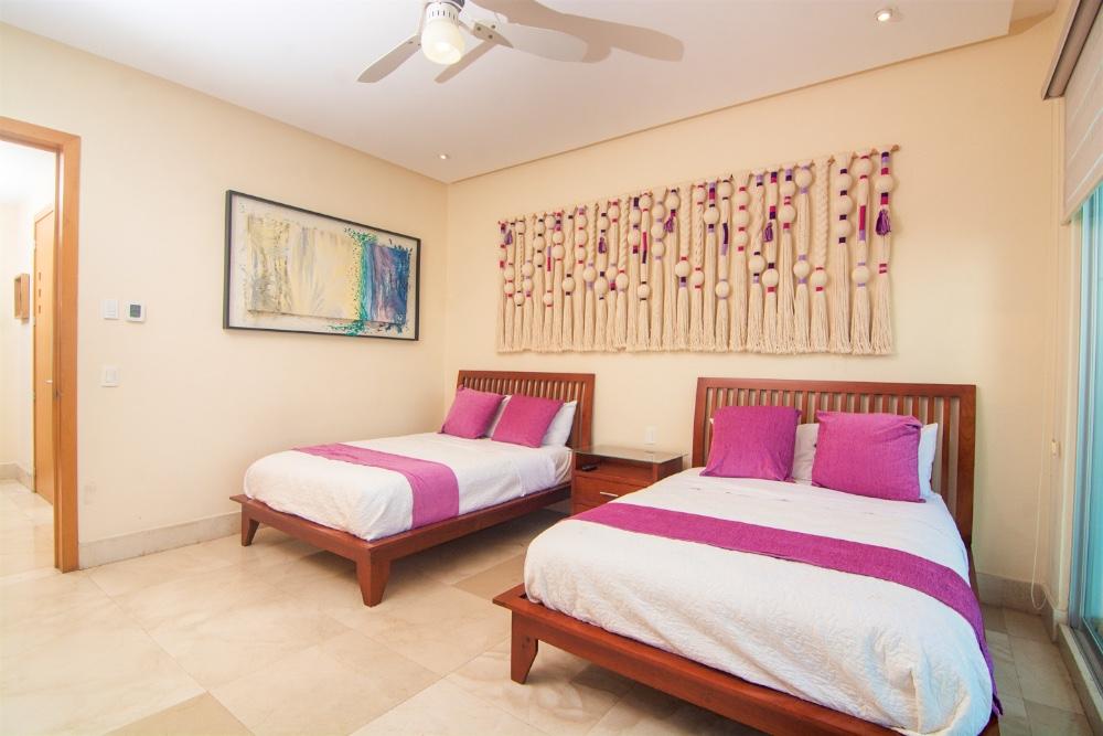 Bedroom two with 2 doubles - Edzna 602, Nuevo Vallarta, Mexico