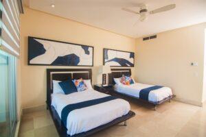 Bedroom three with 2 doubles - Edzna 602, Nuevo Vallarta, Mexico