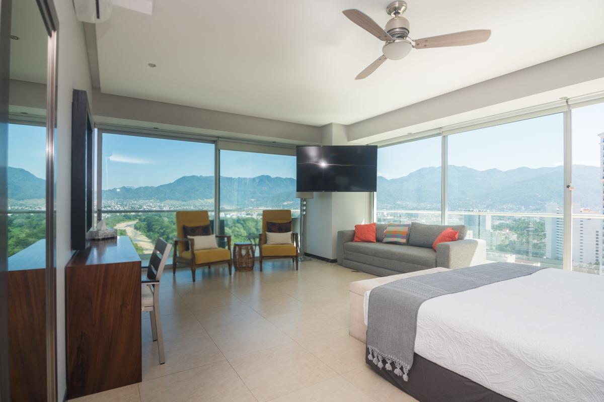 Master bedroom with 360 degree views - Peninsula 17A - Puerto Vallarta