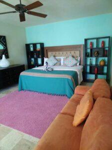 Bedroom with king bed - Villa Dos Palapas, La Punta; Manzanillo