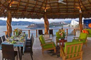 Outdoor dining under Palapa - Villa Dos Palapas, La Punta; Manzanillo