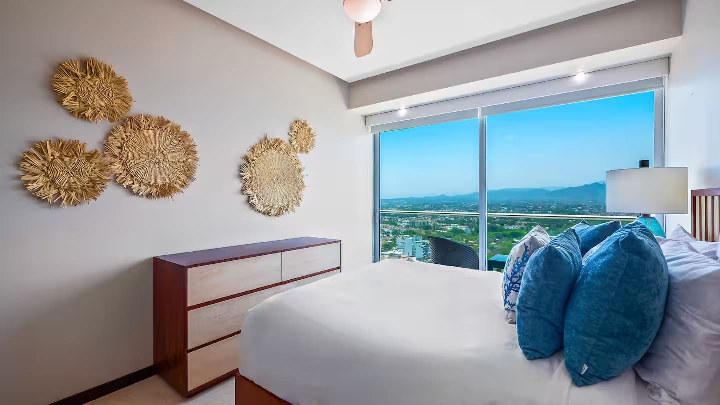 Bedroom 2 also looks out onto the Sierra Madre Mountains