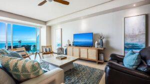 55" inch television with cable TV (English and Spanish stations), DVD player and library of DVDs